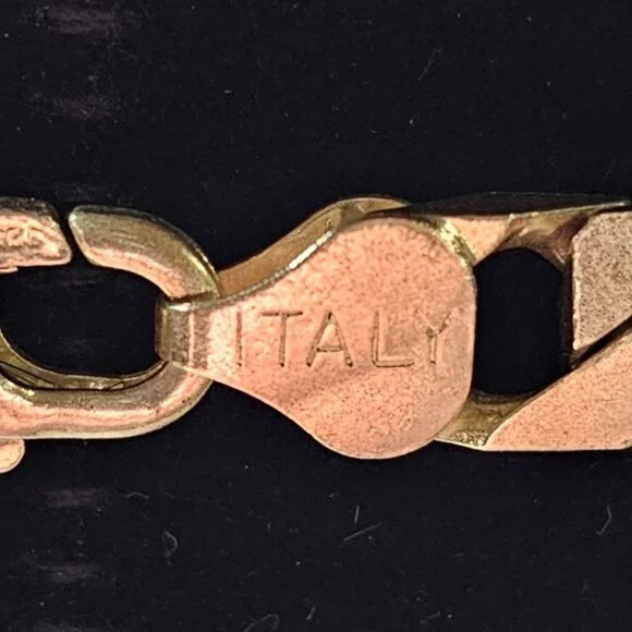 Solid 925 Italy Diamond Cut Curb Chain 20” 44g Heavy Sterling Silver 6.5mm - Picture 8 of 12